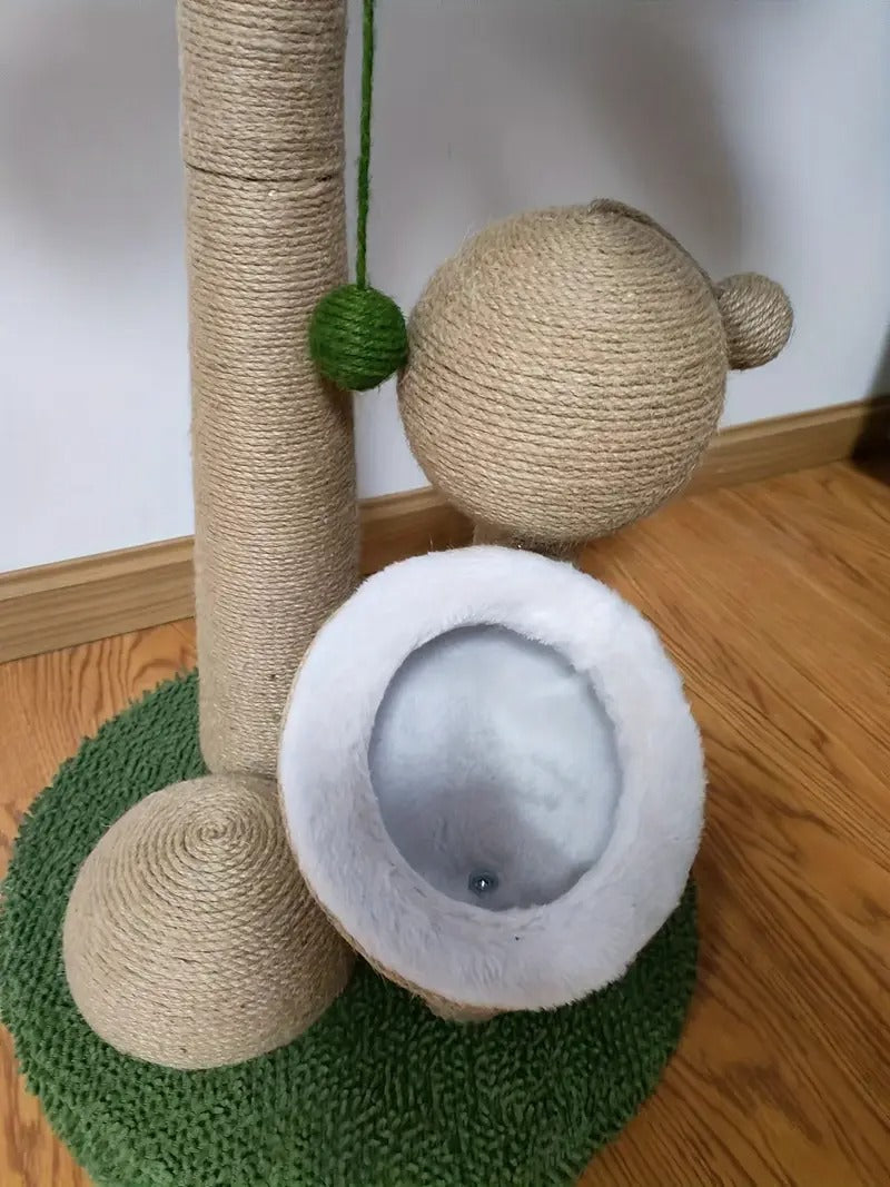 Coconut Tree Cat Scratching Post with Ball Toy