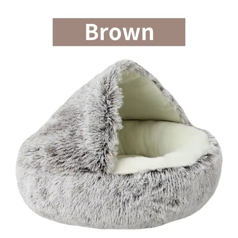 Cozy 2-in-1 Plush Cat Bed