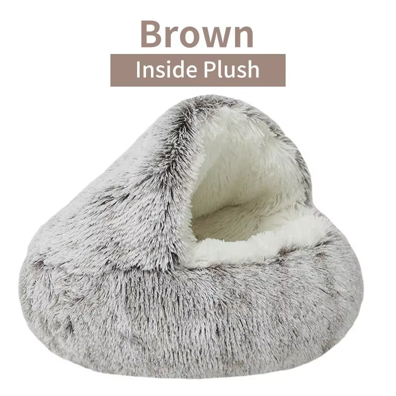 Cozy 2-in-1 Plush Cat Bed