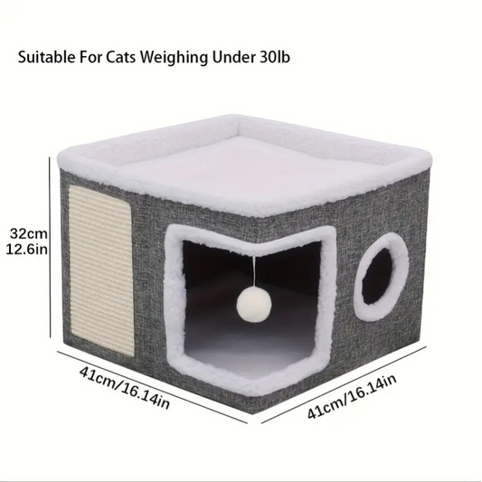 Double-Layer Cat Bed Cave Sofa